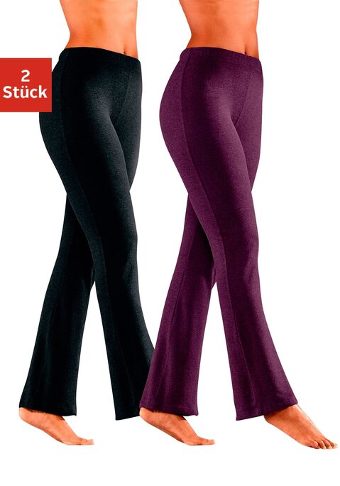 Bild: Jazzpants von Vivance Active by Lascana: Jazzpants von Vivance im praktischen 2er Pack. Ausgestellte Passform mit bequemen elastischen Bund. Aus  95% Baumwolle (unterstützt Cotton made in Africa), 5% Elasthan.