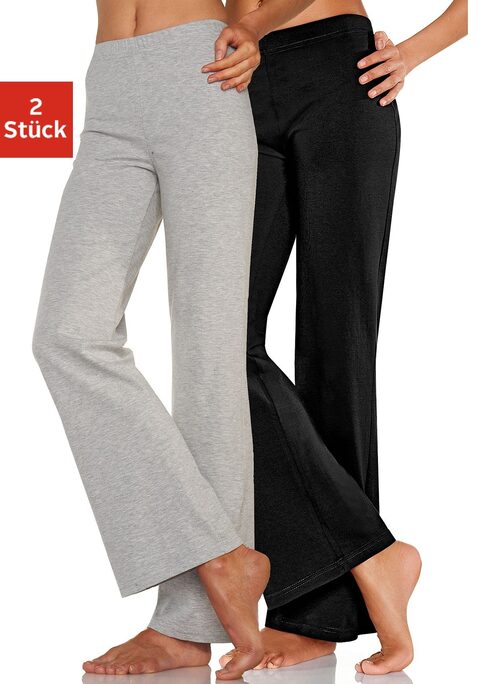 Bild: Jazzpants von Vivance Active by Lascana: Jazzpants von Vivance im praktischen 2er Pack. Ausgestellte Passform mit bequemen elastischen Bund. Aus  95% Baumwolle (unterstützt Cotton made in Africa), 5% Elasthan.