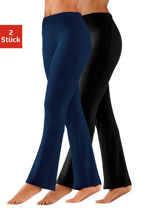 Bild: Jazzpants von Vivance Active by Lascana: Jazzpants von Vivance im praktischen 2er Pack. Ausgestellte Passform mit bequemen elastischen Bund. Aus  95% Baumwolle (unterstützt Cotton made in Africa), 5% Elasthan.
