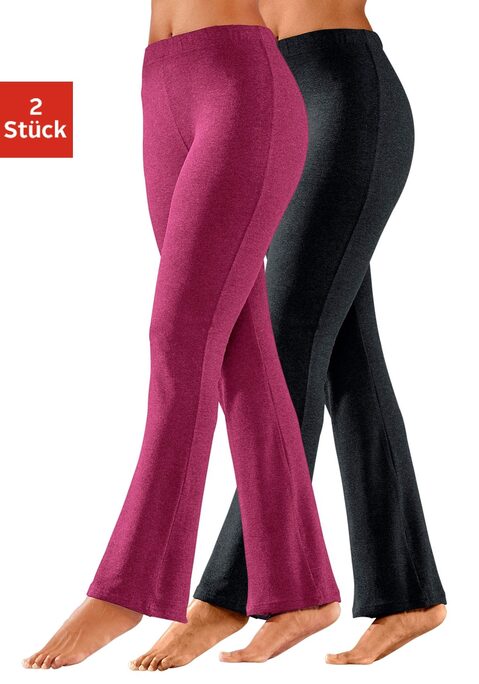 Bild: Jazzpants von Vivance Active by Lascana: Jazzpants von Vivance im praktischen 2er Pack. Ausgestellte Passform mit bequemen elastischen Bund. Aus  95% Baumwolle (unterstützt Cotton made in Africa), 5% Elasthan.