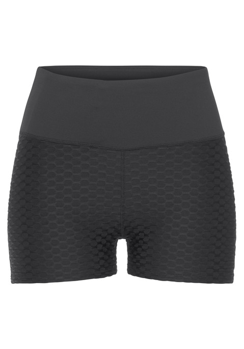 Bild: Shorts von Vivance Active by Lascana: Sportliche Shorts mit praktischer, versteckter Innentasche im breiten Bund, ideal für kleine Gegenstände. Aus 86 % Polyester und 14 % Elasthan gefertigt, bieten sie hohen Tragekomfort, eine optimale Passform und viel Bewegungsfreiheit bei jeder Aktivität.