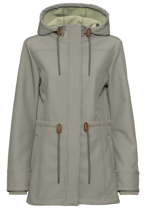 Bild: Softshelljacke von Vivance Active by Lascana: Softshelljacke von Vivance Active. Kapuze mit Kordel. Regulierbare Taille mit Tunnelzug. Verdeckter Zipper. Ärmelsaum mit Bündchen. Reguläre Passform, hinten etwas länger geschnitten. Funktionales Softshell-Material mit weichem Griff.