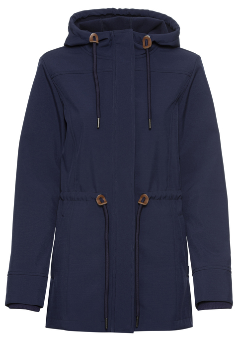 Bild: Softshelljacke von Vivance Active by Lascana: Softshelljacke von Vivance Active. Kapuze mit Kordel. Regulierbare Taille mit Tunnelzug. Verdeckter Zipper. Ärmelsaum mit Bündchen. Reguläre Passform, hinten etwas länger geschnitten. Funktionales Softshell-Material mit weichem Griff.