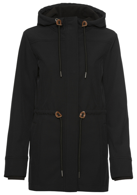 Bild: Softshelljacke von Vivance Active by Lascana: Softshelljacke von Vivance Active. Kapuze mit Kordel. Regulierbare Taille mit Tunnelzug. Verdeckter Zipper. Ärmelsaum mit Bündchen. Reguläre Passform, hinten etwas länger geschnitten. Funktionales Softshell-Material mit weichem Griff.