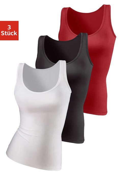 Bild: Unterhemd von Vivance Active by Lascana: Vivance Active Tanktop im 3er-Pack. In schönen Farben und unkompliziertem Design. Aus hochwertiger, formstabiler Microfaser.