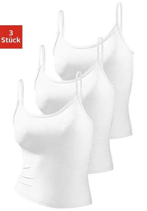 Bild: Unterhemd von Vivance Active by Lascana: Vivance Active Spaghettitops im 3er-Pack. In schönen Farben und unkompliziertem Design. Aus hochwertiger, formstabiler Microfaser.