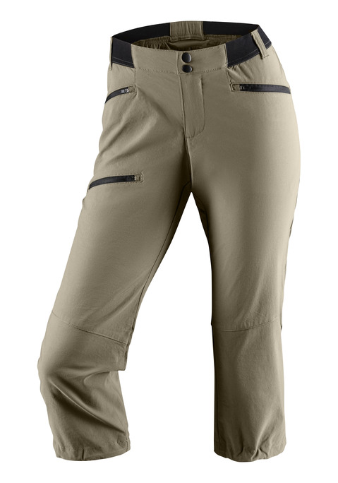 Bild: Caprileggings von Vivance active: Sportliche Wanderhose aus elastischem Material. Elastischer Komfortbund mit Knöpfen.  3 Zipper Taschen. Aus 95% Polyamid, 5% Elasthan.