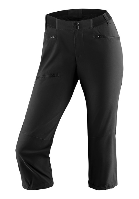 Bild: Caprileggings von Vivance active: Sportliche Wanderhose aus elastischem Material. Elastischer Komfortbund mit Knöpfen.  3 Zipper Taschen. Aus 95% Polyamid, 5% Elasthan.