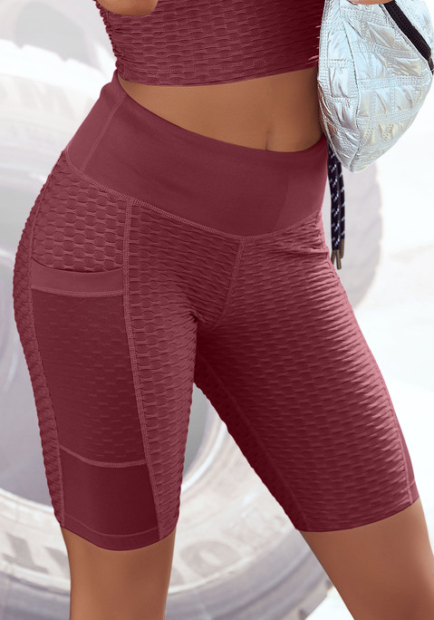 Bild: Radlerhose von Vivance active: Funktions-Bikershorts in Wabenoptik mit breitem Bund mit innenliegender Tasche. An den Beinen seitlich mit Mesh-Einsätzen, links mit Handytasche. Aus 86% Polyester, 14% Elasthan.