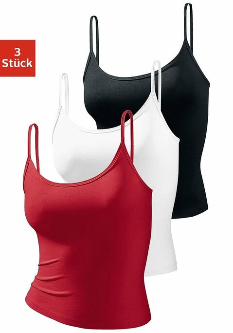 Bild: Spaghettitop von Vivance active: Vivance Active Spaghettitops im 3er-Pack. In schönen Farben und unkompliziertem Design. Aus hochwertiger, formstabiler Microfaser.