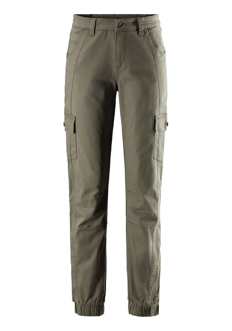 Bild: Trekkinghose von LASCANA ACTIVE: Herrlich bequem: Outdoor-Cargohose von Vivance active in Jeansoptik. Praktische Cargo-Taschen und zusätzliche Eingrifftaschen. Gummizug am Saumabschluss und vorgeformte Knie. Angenehm weicher, elastischer Baumwollmix.