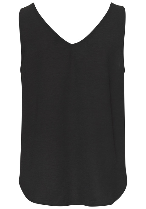Bild: Blusentop von Vivance: Einfarbiges Blusentop von Vivance mit Tanktop-Trägern und femininem V-Ausschnitt. Figurumspielende Passform mit abgerundetem Saum. Pflegeleichtes Material aus Kunstfaser.