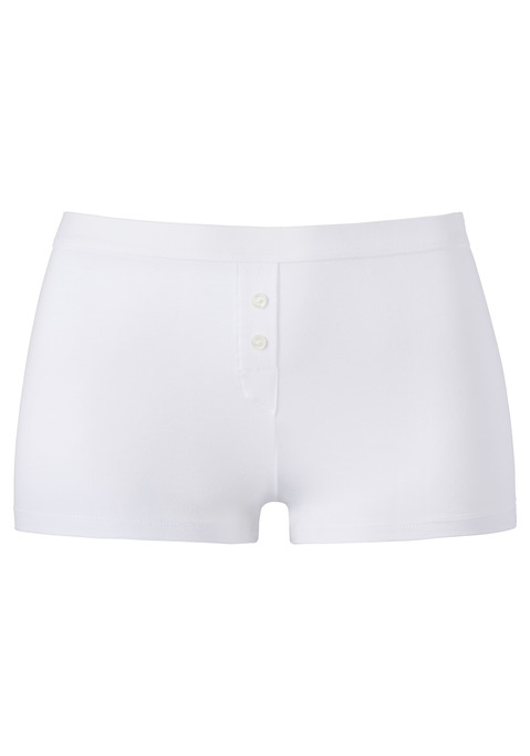Bild: Boxershorts von Vivance: Damen Boxershorts mit kurzem Bein, breiter Taillengummi und 2 aufgesetzte Zierknöpfe. Mit Baumwollzwickel. Aus 85% Baumwolle, 10% Elasthan, 5% Polyamid.