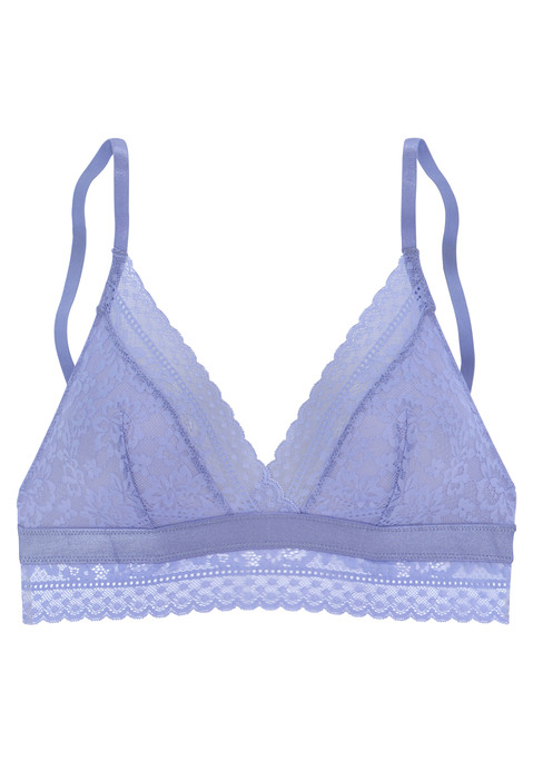 Bild: Bralette-BH von Vivance: Femininer Bralette-BH (ohne Wattierung) aus anteilig recyceltem Polyamid in der Spitze. In modischer Triangle-Schnittform. Unterbrustband  und Cupkante aus floraler Spitze. Träger und Rückenverschluss sind individuell verstellbar. Mit passenden Unterteilen aus der gleichen Serie erhältlich. Sexy Dessous. Spitzen-Dessous. Romantische Dessous. Verspielte Dessous. Obermaterial: 85% Polyamid, 15% Elasthan.