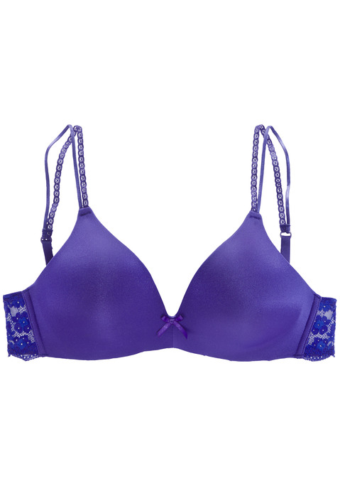Bild: Bralette-BH von Vivance: Femininer Bralette-BH mit integriertem Push-up-Kissen - für ein tolles Dekolleté. Mit hübschem Spitzenrücken und dekorativen Spaghettiträgern. Mit feiner Zierschleife in der vorderen Mitte. Individuell verstellbare Träger sowie Rückenverschluss. Passende Unterteile aus der gleichen Serie erhältlich. Aus 60% Polyamid, 35% Polyester, 5% Elasthan.