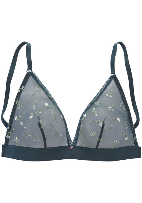 Bild: Bralette-BH von Vivance: Femininer Bralette-BH mit edler Satinrose in der vorderen Mitte. Cups aus dezent transparentem Soft-Mesh mit Blumen aus feiner Stickereispitze. Modisches Unterbrustgummi - für einen tollen Halt und optimalen Komfort. Individuell verstellbare Träger sowie Rückenverschluss. Passende Unterteile aus der gleichen Serie erhältlich. Transparente Unterwäsche. Transparenter BH. Verführerische Dessous.
Aus 81% Polyamid, 12% Elasthan, 7% Polyester.