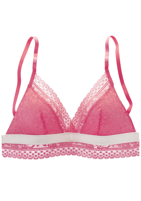 Bild: Bralette-BH von Vivance: Femininer Bralette-BH (ohne Wattierung) aus anteilig recyceltem Polyamid in der Spitze. In modischer Triangle-Schnittform. Unterbrustband  und Cupkante aus floraler Spitze. Träger und Rückenverschluss sind individuell verstellbar. Mit passenden Unterteilen aus der gleichen Serie erhältlich. Sexy Dessous. Spitzen-Dessous. Romantische Dessous. Verspielte Dessous. Obermaterial: 85% Polyamid, 15% Elasthan.