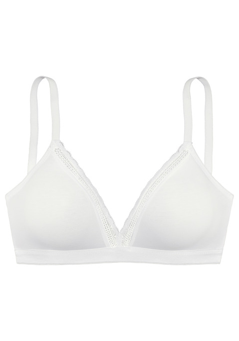 Bild: Bralette-BH von Vivance: Ohne Bügel. Mit nahtlos vorgeformten Cups, Spitzenband entlang der Cupkante und Unterbrustgummi. Träger und Rückenverschluss verstellbar.
