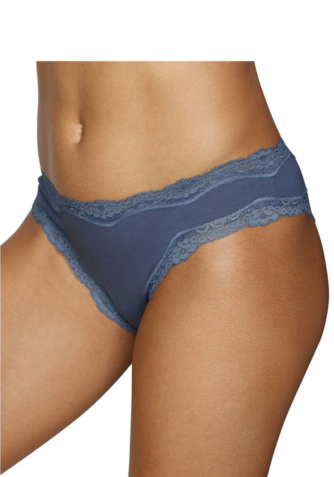 VIVANCE Brasilslip Damen creme bedruckt, blau uni, navy uni Gr.40/42