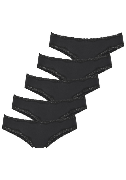 Bild: Brasilslip von Vivance: Brasilslip von Vivance im praktischen 5er-Pack. Zarte Spitze schmückt die Saumkanten. Klassische Brasil-Passform. Elastische Baumwollqualität mit weichem Griff.