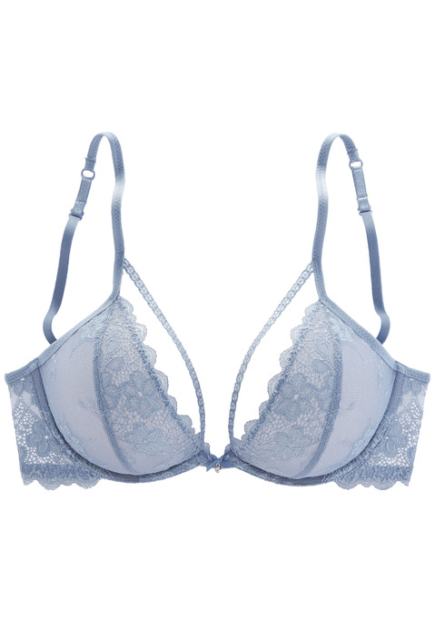 Bild: Bügel-BH von Vivance: Verspielter Bügel-BH (ohne Wattierung) mit hübschem Zierband entlang des Dekolletés. Aus zarter, dezent transparenter Jacquardspitze in blumiger Optik. Mit feiner Zierschleife und edlem Glitzeraccessoire. Individuell verstellbare Träger sowie Rückenverschluss. Passende Unterteile aus der gleichen Serie erhältlich. Obermaterial: 88% Polyamid, 12% Elasthan.