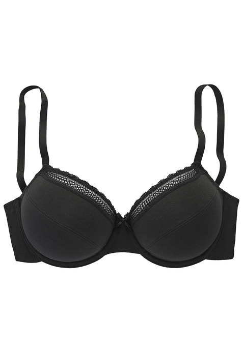 Bild: Bügel-BH von Vivance: Mit Spitzenband entlang der Cupkante. Träger und Rückenverschluss verstellbar.