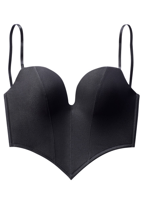 Bild: Corsage von Vivance: Extravagante Push-up-Corsage in schöner Herzform mit tiefem  Ausschnitt. Aus einem weichen, anschmiegsamen Foam. Verschiedene Tragevarianten: normale Träger, hinten überkreuz und mit transparenten Trägern. Inklusive 1 Paar abnehmbarer, transparenter Träger, passende Strassträger unter der Artikelnummer 758458. Individuell verstellbare Träger sowie Rückenverschluss. Obermaterial: 60% Polyamid, 35% Polyester, 5% Elasthan.