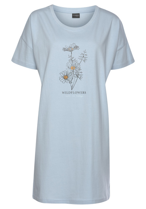 Bild: Bigshirt von Vivance Dreams: Bequemes Bigshirt von Vivance Dreams im 2er-Pack. Mit Print vorn. Überschnittene Schultern und kurze Ärmel. Rundhalsausschnitt. Weiche Single-Jersey-Qualität.