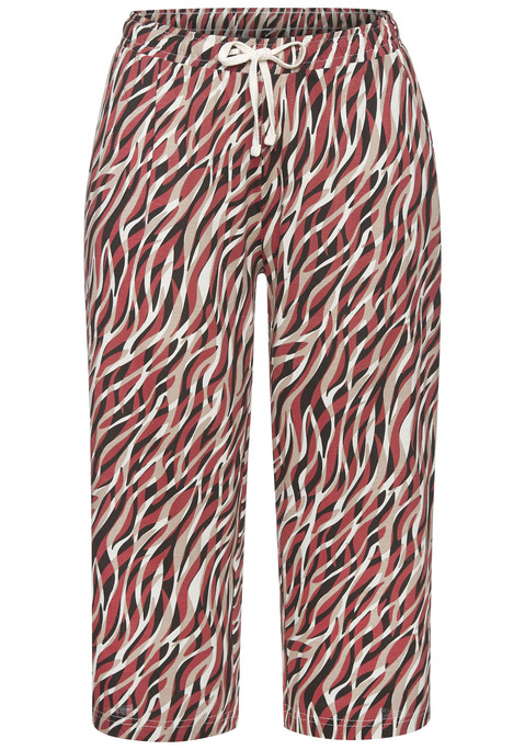 Bild: Caprihose von Vivance Dreams by Lascana: Capri-Schlafhhose von Vivance Dreams. Blickfang: das schöne Muster. Schmale Form mit Schlitz am Saum. Elastischer Bund und Bindeband. Ausgestattet mit praktischen Eingriffstaschen. Komfortabler Single -ersey aus reiner Baumwolle.