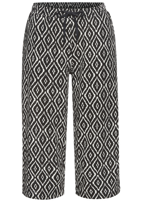 Bild: Caprihose von Vivance Dreams by Lascana: Capri-Schlafhhose von Vivance Dreams. Blickfang: das schöne Muster. Schmale Form mit Schlitz am Saum. Elastischer Bund und Bindeband. Ausgestattet mit praktischen Eingriffstaschen. Komfortabler Single -ersey aus reiner Baumwolle.