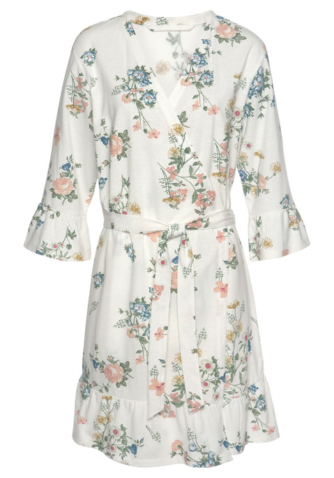Bild: Kimono von Vivance Dreams by Lascana: Verspielter Kimono mit Volants an den Säumen aus weicher Single Jersey-Qualität aus 60% Baumwolle, 40% Polyester. Mit jedem Kauf eines Artikels aus Cotton made in Africa untestützt Du die Initiative.