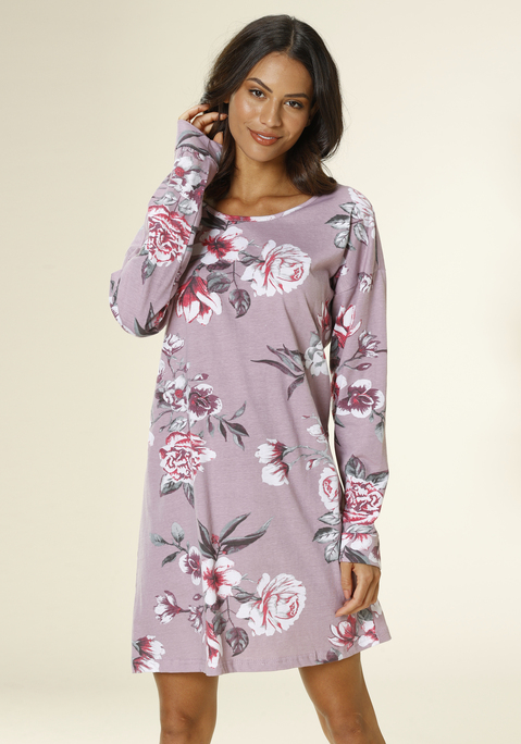 Bild: Nachthemd von Vivance Dreams by Lascana: Kurzes Nachthemd mit schönem Blumen-Alloverdruck aus weicher Single Jersey-Qualität aus Baumwolle. Mit jedem Kauf eines Artikels aus Cotton made in Africa untestützt Du die Initiative.