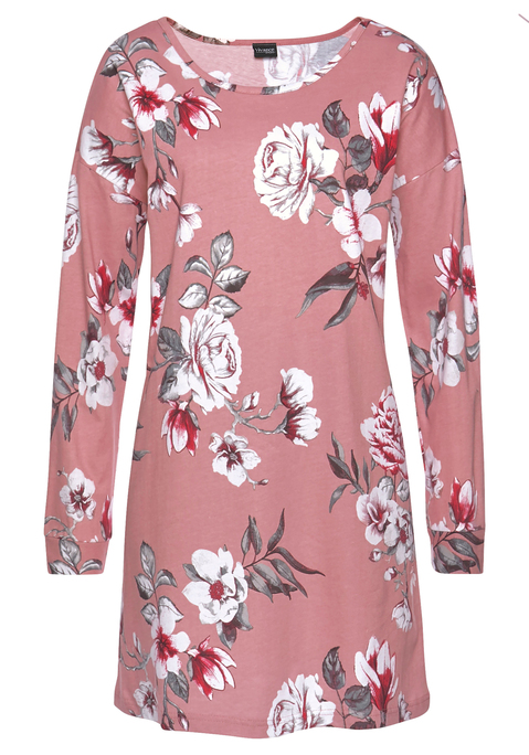 Bild: Nachthemd von Vivance Dreams by Lascana: Kurzes Nachthemd mit Blumen-Alloverdruck aus weicher Single Jersey-Qualität aus Baumwolle. Mit jedem Kauf eines Artikels aus Cotton made in Africa untestützt Du die Initiative.