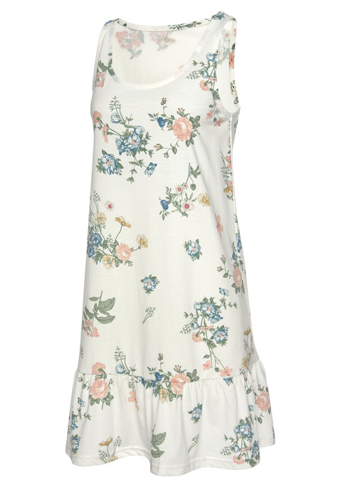 Bild: Nachthemd von Vivance Dreams by Lascana: Verspieltes Nachthemd mit breiten Trägern und Rundhalsausschnitt aus weicher Single Jersey-Qualität aus 60% Baumwolle, 40% Polyester. Mit jedem Kauf eines Artikels aus Cotton made in Africa untestützt Du die Initiative.