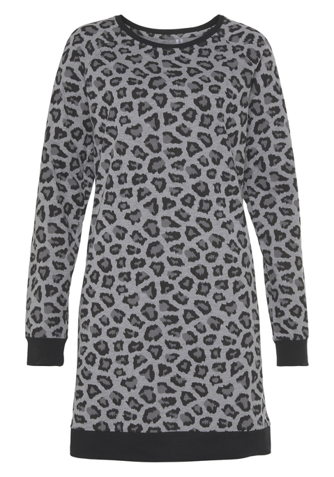 Bild: Nachthemd von Vivance Dreams by Lascana: Nachthemd mit Raglanärmeln und Kontrastbund an den Säumen. Angenehme Qualität aus 100% Baumwollw. Graumelange :90% Baumwolle, 10% Polyester.