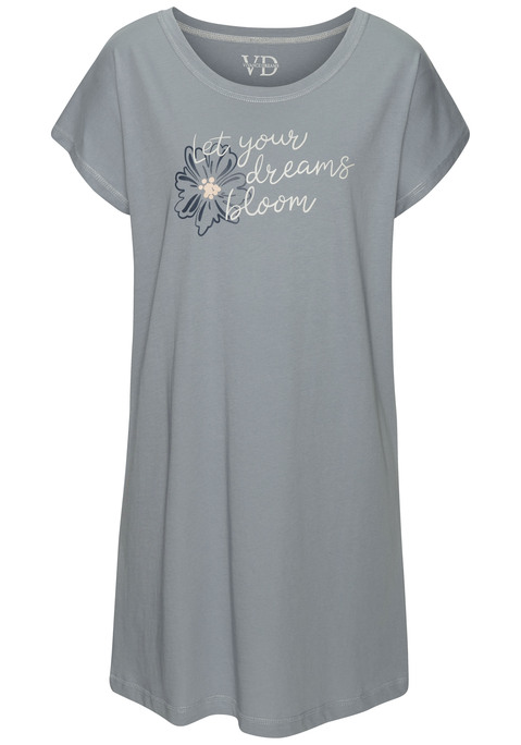 Bild: Nachthemd von Vivance Dreams by Lascana: Nachthemd von Vivance Dreams. Schöner Print vorn. Rundhalsausschnitt. Trageangenehme Baumwolle.