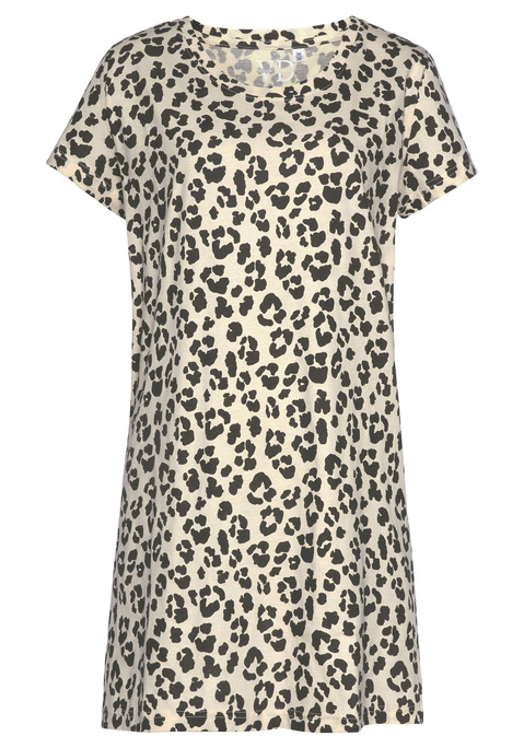 Bild: Nachthemd von Vivance Dreams by Lascana: Oversize-Bigshirt von Vivance Dreams mit Leomuster aus 100% Baumwolle. Mit jedem Kauf eines Artikels aus Cotton made in Africa untestützt Du die Initiative.