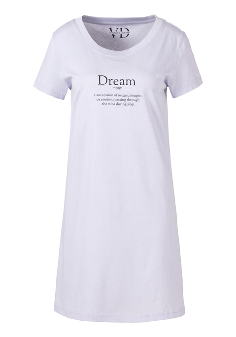 Bild: Nachthemd von Vivance Dreams by Lascana: Nachthemd mit kurzen Ärmeln, Rundhalsausschnitt und Fromtprint. Angenehme Baumwollqualität.