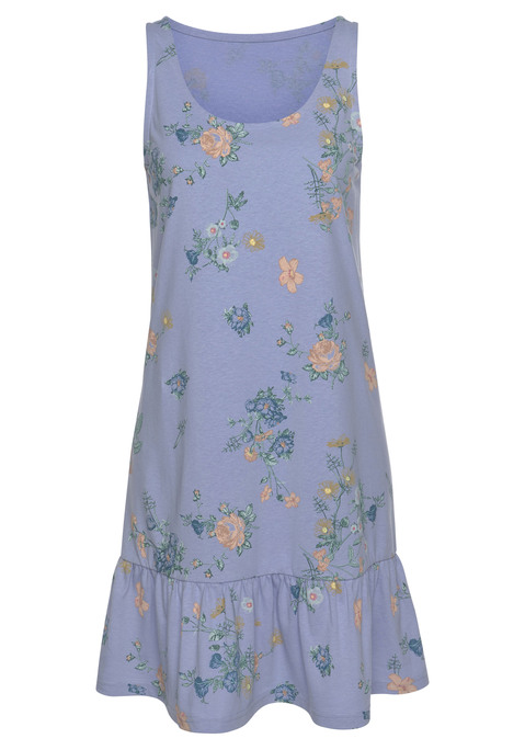 Bild: Nachthemd von Vivance Dreams by Lascana: Verspieltes Nachthemd mit breiten Trägern und Rundhalsausschnitt aus weicher Single Jersey-Qualität aus 60% Baumwolle, 40% Polyester. Mit jedem Kauf eines Artikels aus Cotton made in Africa untestützt Du die Initiative.