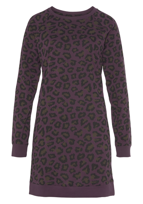 Bild: Nachthemd von Vivance Dreams by Lascana: Nachthemd mit Raglanärmeln und Kontrastbund an den Säumen. Angenehme Qualität aus 100% Baumwollw. Graumelange :90% Baumwolle, 10% Polyester.