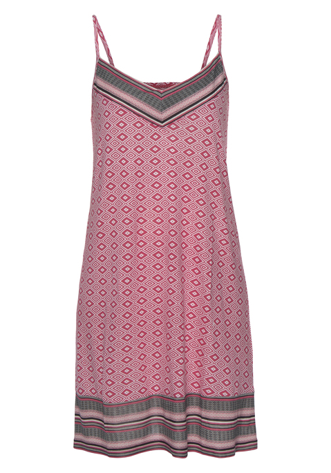 Bild: Negligé von Vivance Dreams by Lascana: Negligé von Vivance Dreams. Im schönem Ethno-Muster mit Kontrastdetails. Kurze, figurumspielende Passform mit verstellbaren Spaghettiträger und V-Ausschnitt.Weiche Single-Jersey-Qualität aus Viskose.