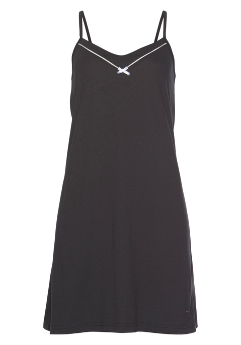 Bild: Negligé von Vivance Dreams by Lascana: Elegantes Negligé von Vivance Dreams. Mit Kontrastpaspel am V-Ausschnitt und verstellbare Träger für einen perfekten Sitz. Weiche Single-Jersey-Qualität aus Modalmix.