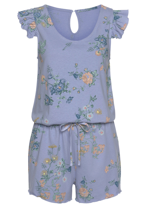 Bild: Playsuit von Vivance Dreams by Lascana: Verspielter Jumpy mit Rüschen an den Schultern aus 60% Baumwolle, 40% Polyester. Mit jedem Kauf eines Artikels aus Cotton made in Africa untestützt Du die Initiative.
