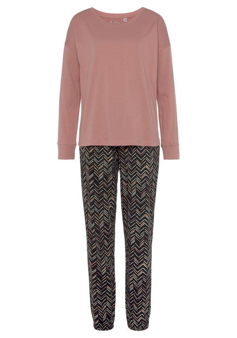 Bild: Pyjama von Vivance Dreams by Lascana: Pyjama mit allover Print und Gummibund mit Tunnelzug. Angenehme Qualität aus 100% Baumwolle.