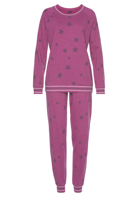 Bild: Pyjama von Vivance Dreams by Lascana: WB#OT4-9SD8012021-VD Sternedruck