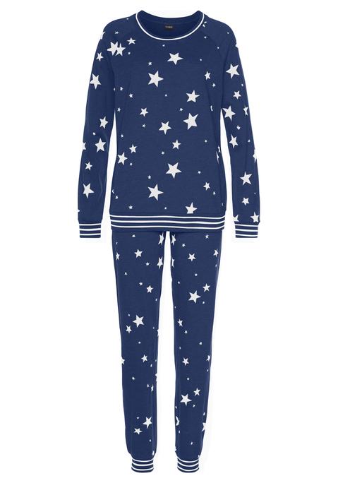 Bild: Pyjama von Vivance Dreams by Lascana: WB#OT4-9SD8012021-VD Sternedruck