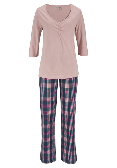 Bild: Pyjama von Vivance Dreams by Lascana: Pyjama mit Karo-Druck aus weicher Single Jersey Qualität aus Baumwolle.