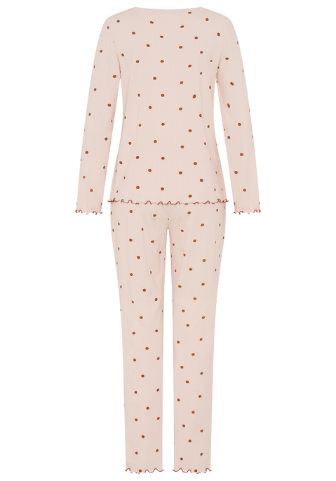 Bild: Pyjama von Vivance Dreams by Lascana: Pyjama aus Rippstrick von Vivance Dreams. Longsleeve mit Babylocknähten und Rundhalsausschnitt. Lange Hose mit Gummizugbund. Trageangenehme, weiche Viskosemischung.