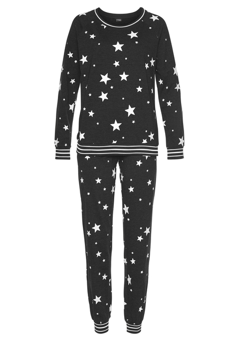 Bild: Pyjama von Vivance Dreams by Lascana: WB#OT4-9SD8012021-VD Sternedruck