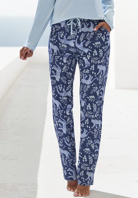 Bild: Pyjamahose von Vivance Dreams by Lascana: Schöne Pyjamahose von Vivance Dreams mit hohem Komfortfaktor. Mit Gummizugbund und Bindeband. Praktische Eingrifftaschen. Single-Jersey-Qualität aus einer Mischung aus Baumwolle und Viskose.